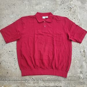 Vintage 90s Haband Boxy Polo Shirt Mens XL Red Casual Old Money Oversized Loose